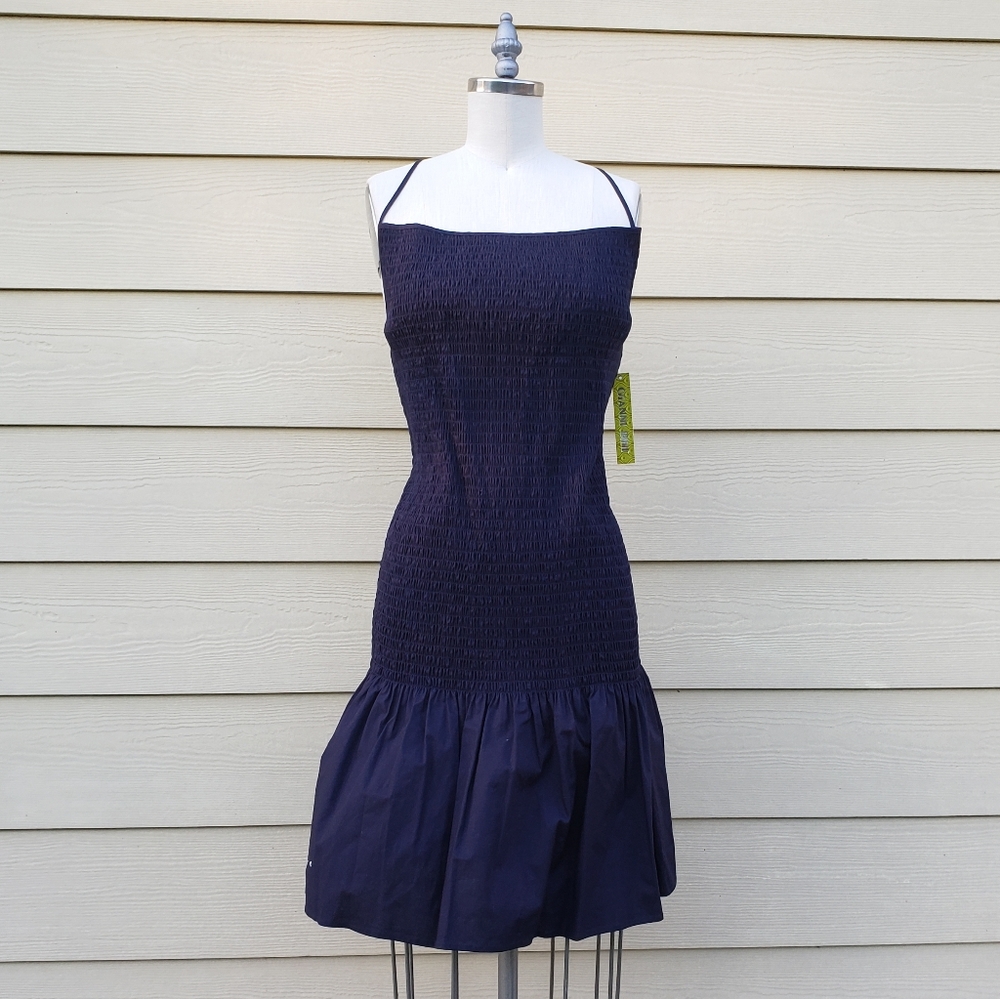 NEW Gianni Bini Madeline Navy Smocked Dress